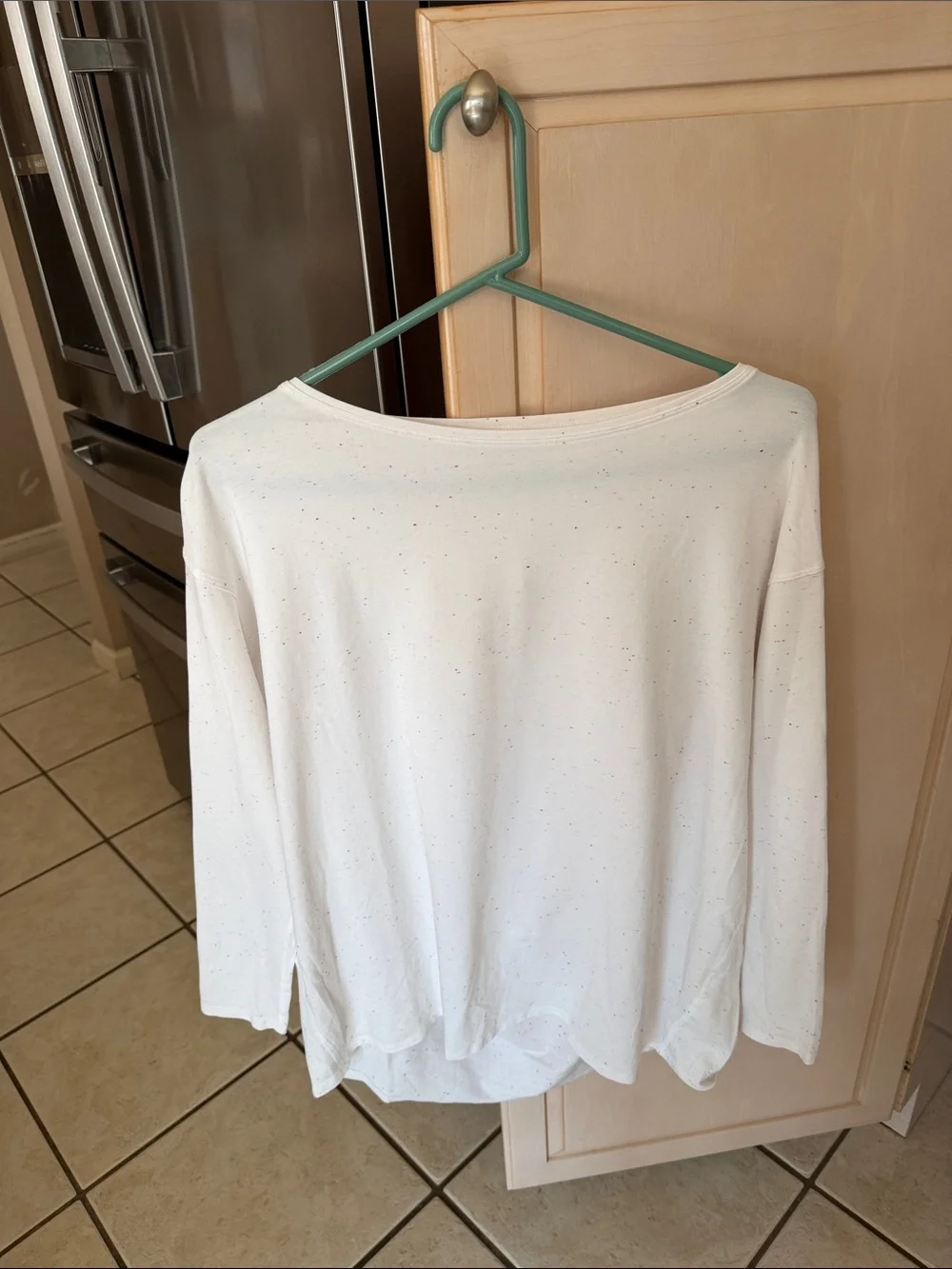 LuluLemon White Speckled Long Sleeve Tee sz 10
